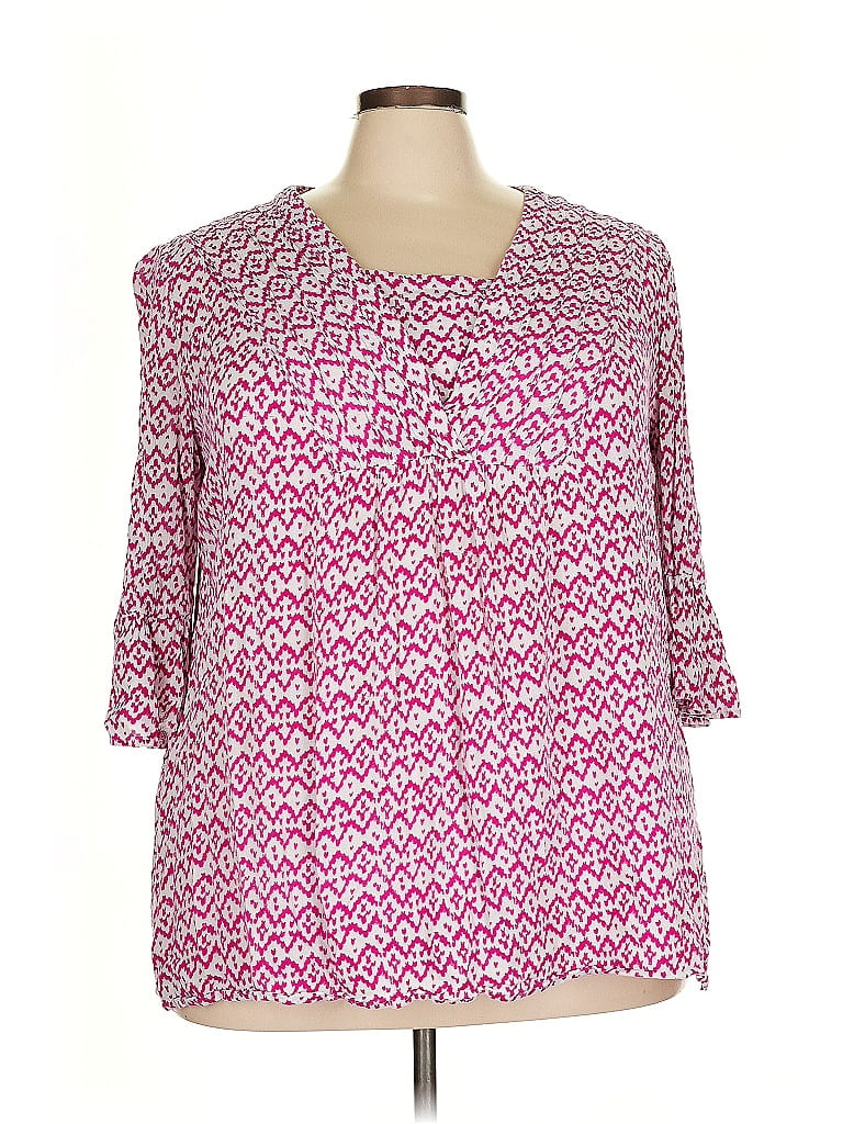 Woman Within 100% Rayon Pink Short Sleeve Blouse Size 22 - photo 1