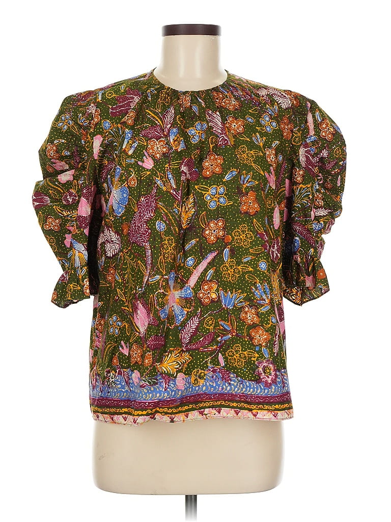 Giorgio Armani 100% Cupro Solid Brown Black 3/4 Sleeve Blouse Size EU (IT) 44 / US 8 - photo 1