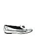 Chanel Metallic Silver 2015 Leather Camellia Accent Loafers Size EU 39 1/2 - photo 1