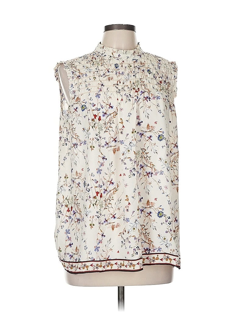 Pre-owned Max Studio Sleeveless Blouse In White