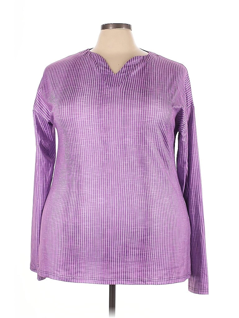 Pre-owned Unbranded Long Sleeve Blouse In Purple