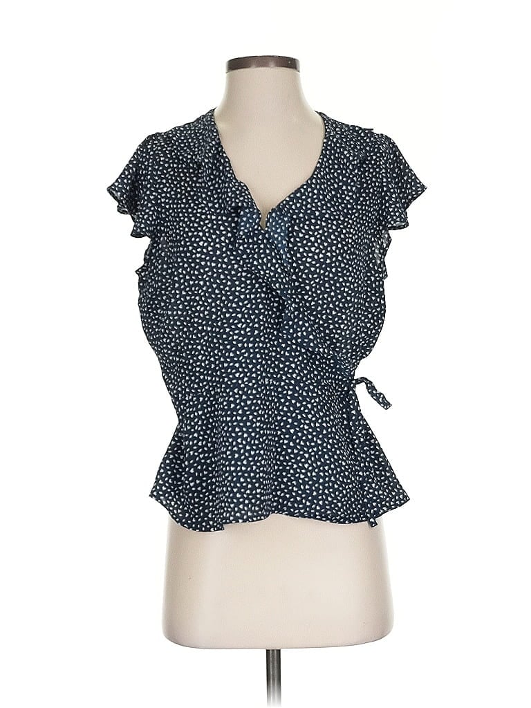 Pre-owned Banana Republic Short Sleeve Blouse In Blue