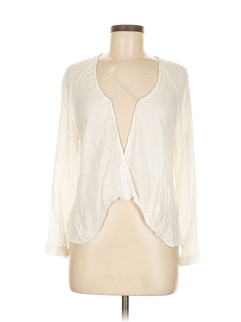 Pre-owned Silence And Noise Long Sleeve Blouse In White