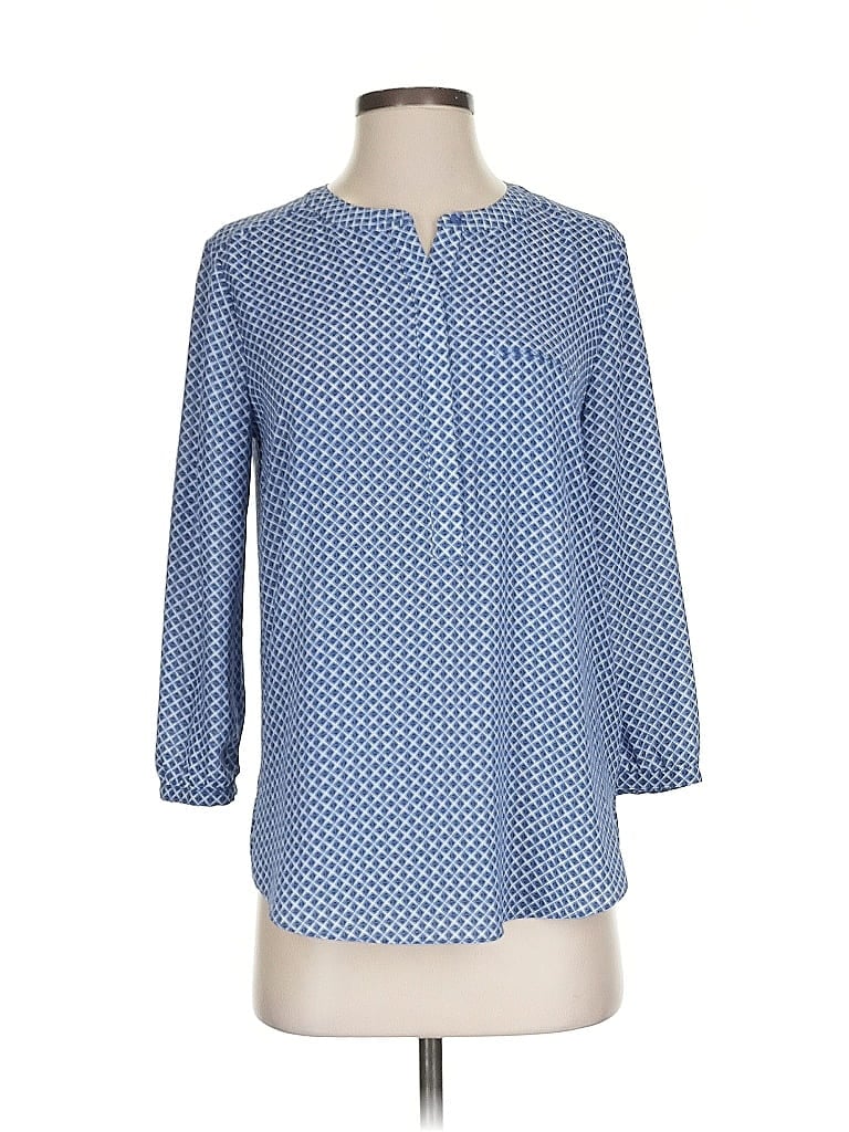 Pre-owned Nydj 3/4 Sleeve Blouse In Blue