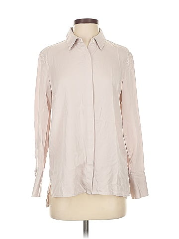 Theory Long Sleeve Silk Top (view 1)