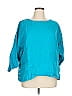 bryn WALKER 100% Linen Teal Blue 3/4 Sleeve Blouse Size 1X - photo 1