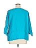 bryn WALKER 100% Linen Teal Blue 3/4 Sleeve Blouse Size 1X - photo 2