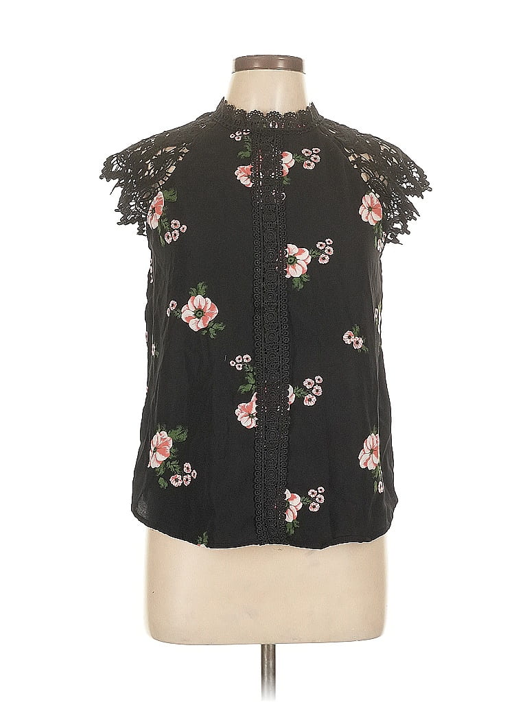 No Boundaries 100% Recycled Polyester Black Sleeveless Blouse Size L - photo 1