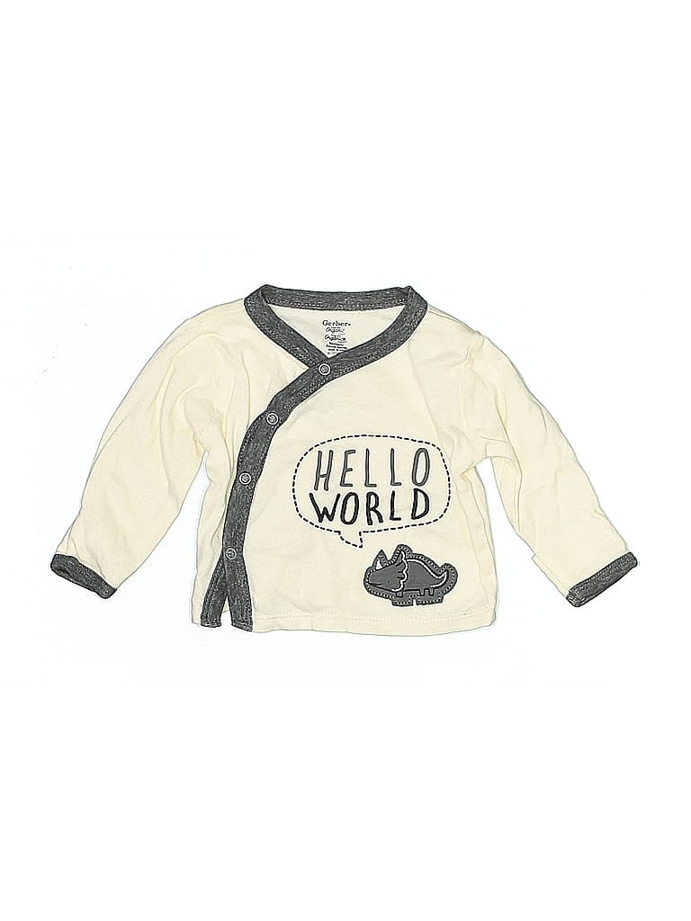 Gerber 100% Cotton Ivory Long Sleeve Top Size Newborn - photo 1