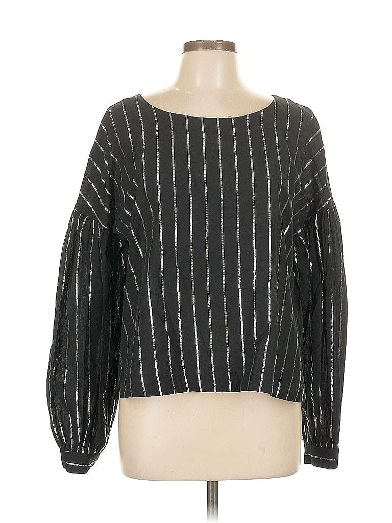 Pre-owned Gap Long Sleeve Blouse In Black
