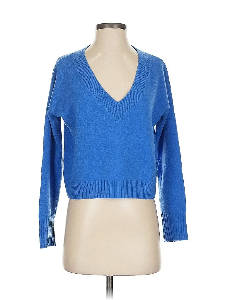 Pre-owned Intermix Cashmere Pullover Sweater In Blue