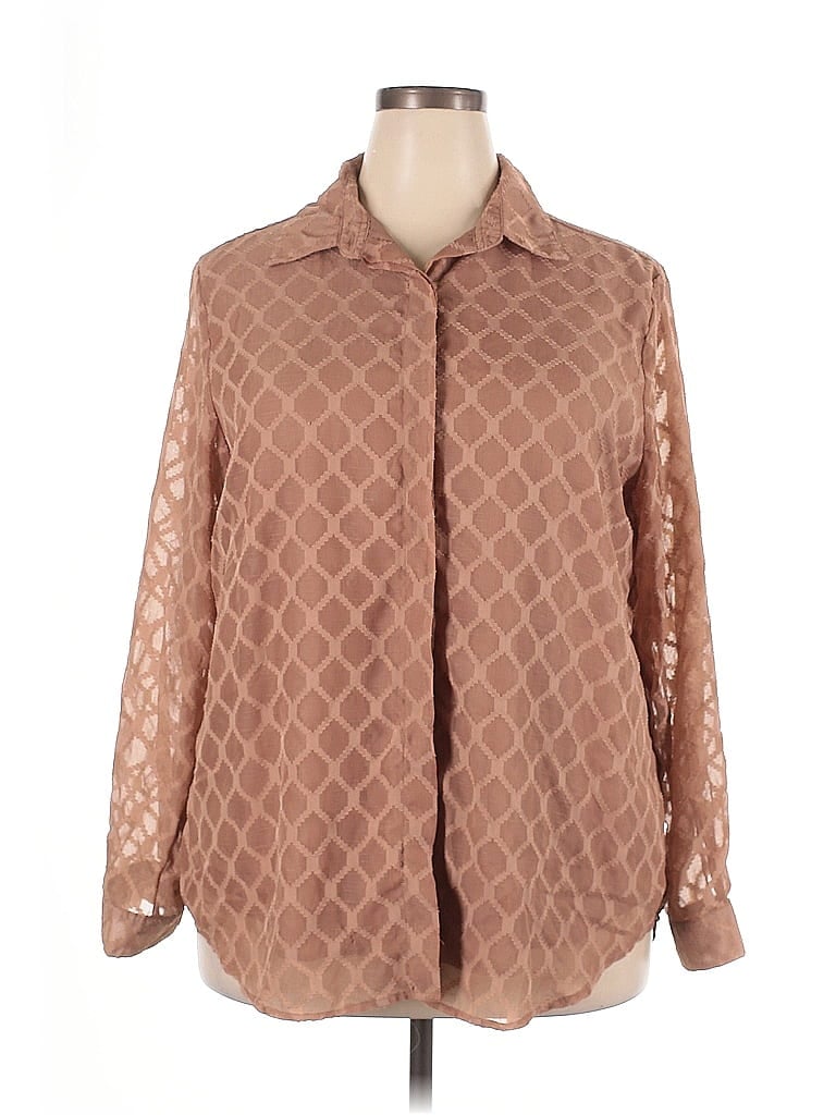 Pre-owned Unbranded Long Sleeve Blouse In Brown