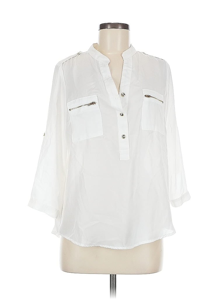 Click to view more detailed imagery on our partner's website Pre-owned Papermoon 3/4 Sleeve Blouse In White