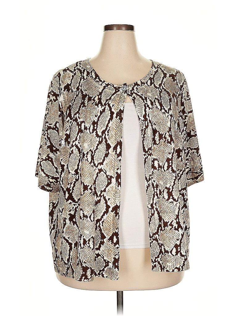 Avenue 100% Acrylic Brown Cardigan Size 26 - 28 Plus - photo 1