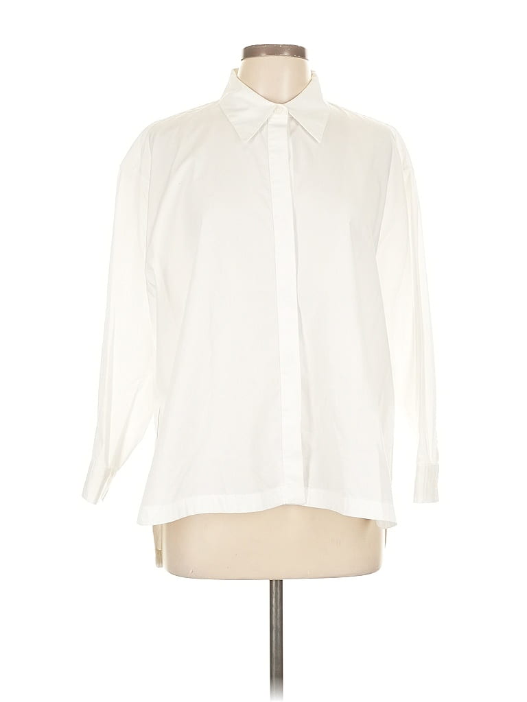 Pre-owned Banana Republic Factory Store Long Sleeve Button Down Shirt In White