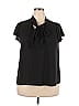 ELOQUII 100% Polyester Black Short Sleeve Blouse Size 18 - photo 1