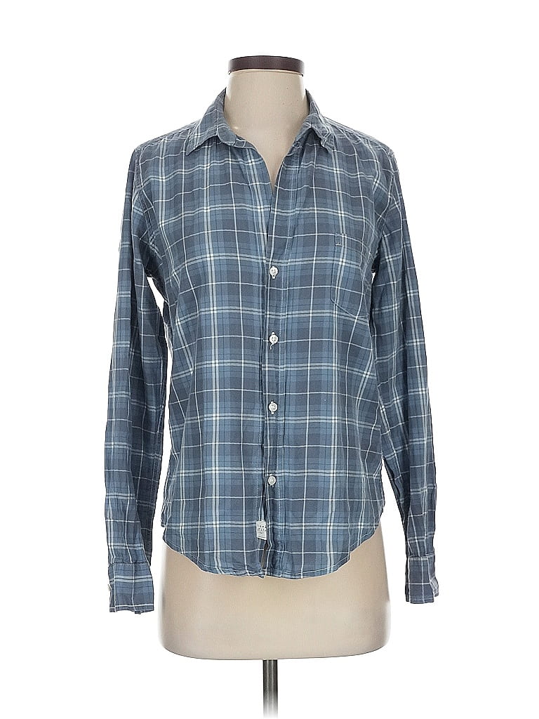 Frank & Eileen 100% Cotton Plaid Blue Long Sleeve Button-Down Shirt Size S - photo 1