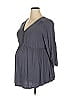 Isabel Maternity Gray 3/4 Sleeve Blouse Size XXL - photo 1