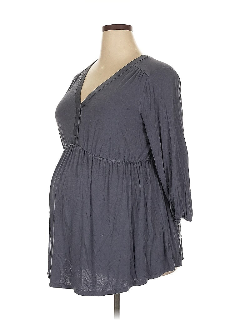 Isabel Maternity Gray 3/4 Sleeve Blouse Size XXL - photo 1