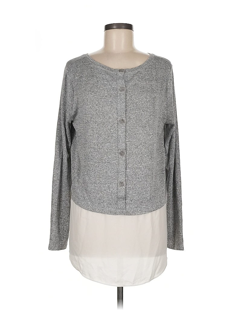 Ann Taylor LOFT Gray Long Sleeve Top Size M - photo 1