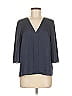 J.Crew 365 100% Silk Gray 3/4 Sleeve Silk Top Size M - photo 1