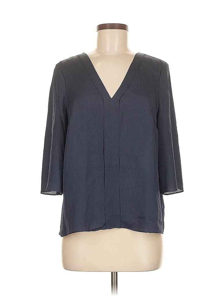 J.Crew 365 100% Silk Gray 3/4 Sleeve Silk Top Size M - photo 1
