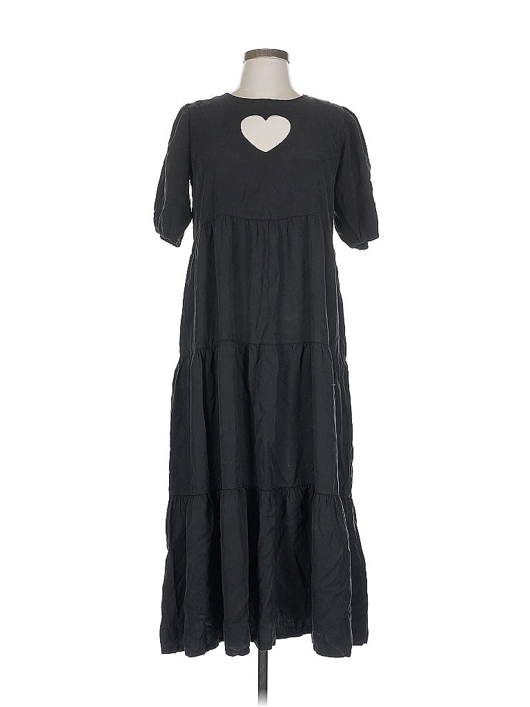 Desigual 100% Lyocell Hearts Black Casual Dress Size L - photo 1