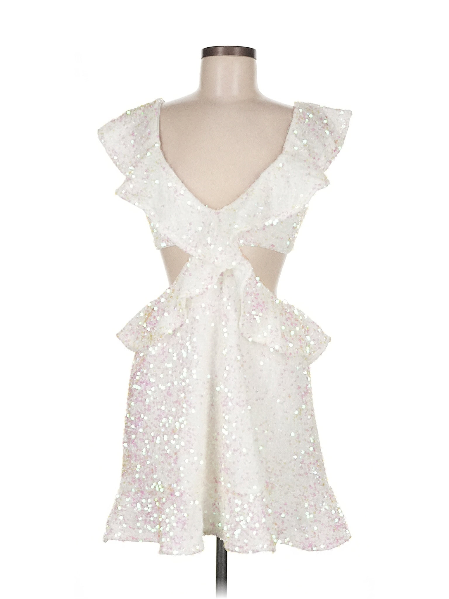 Show Me Your Mumu 100% Polyester White Cocktail Dress Size M