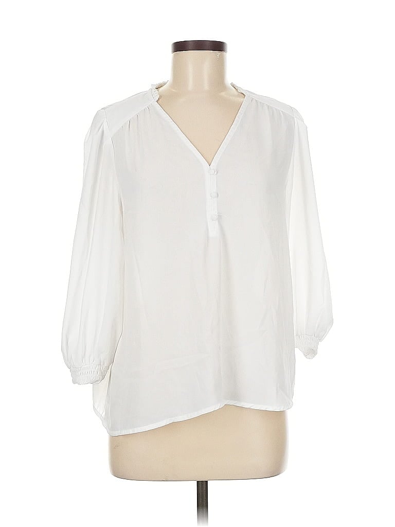 Pre-owned Aqua 3/4 Sleeve Blouse In White