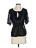 Guess Jeans 100% Polyester Black Short Sleeve Blouse Size XS - photo 1