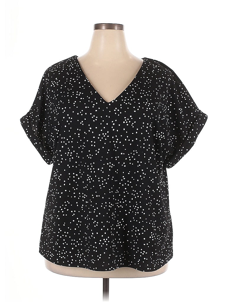 MELLODAY Pre-owned Short Sleeve Blouse In Black