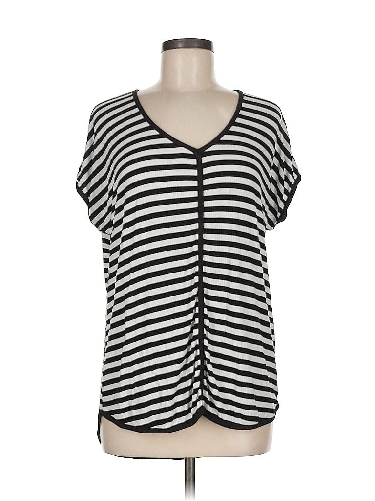 Pre-owned Bobeau Short Sleeve Henley Shirt In Black