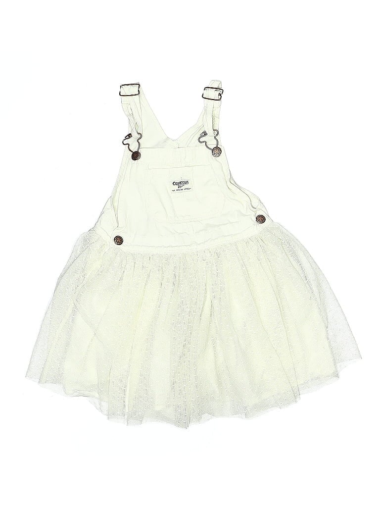 OshKosh B'gosh 100% Cotton Ivory Overalls Size 5T - photo 1