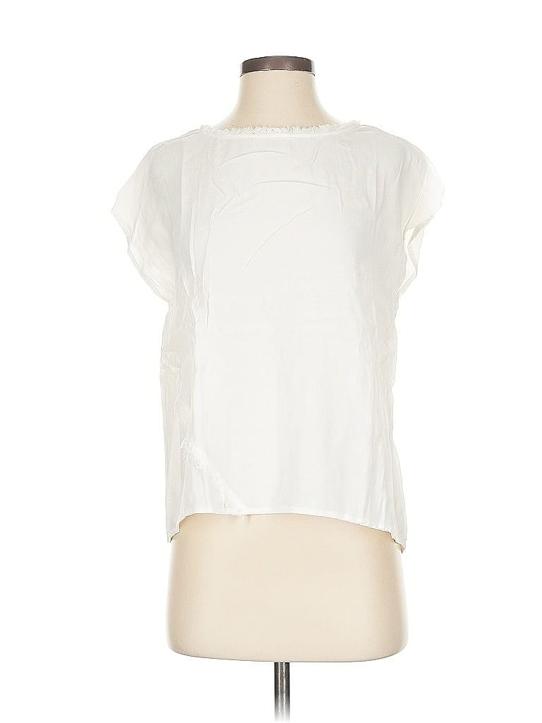 Pre-owned Greylin Short Sleeve Top White Keyhole Neckline Tops