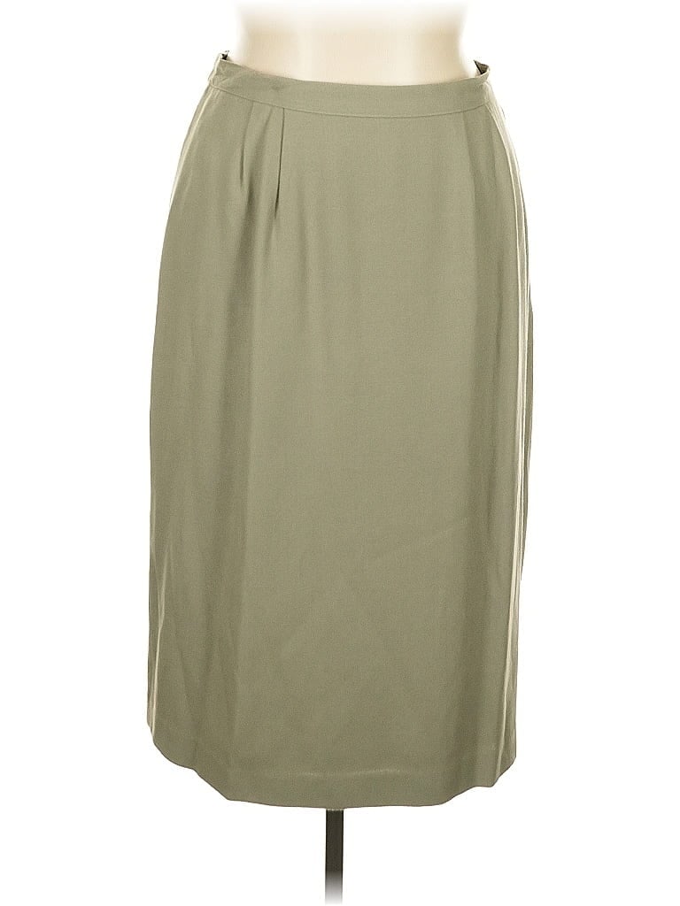 Kasper II Solid Green Casual Skirt Size 16 - photo 1