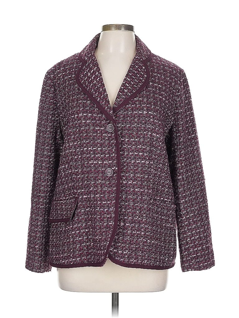 Notations 100% Polyester Tweed Purple Blazer Size L - photo 1