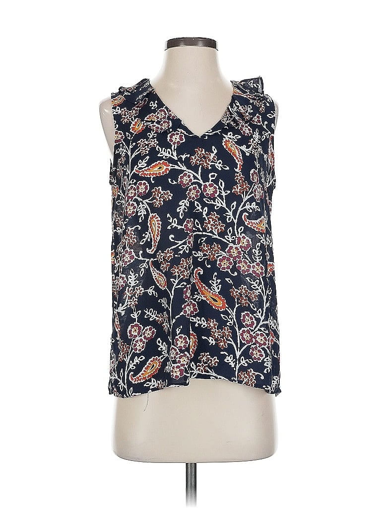 Pre-owned Ann Taylor Loft Outlet Sleeveless Blouse In Blue