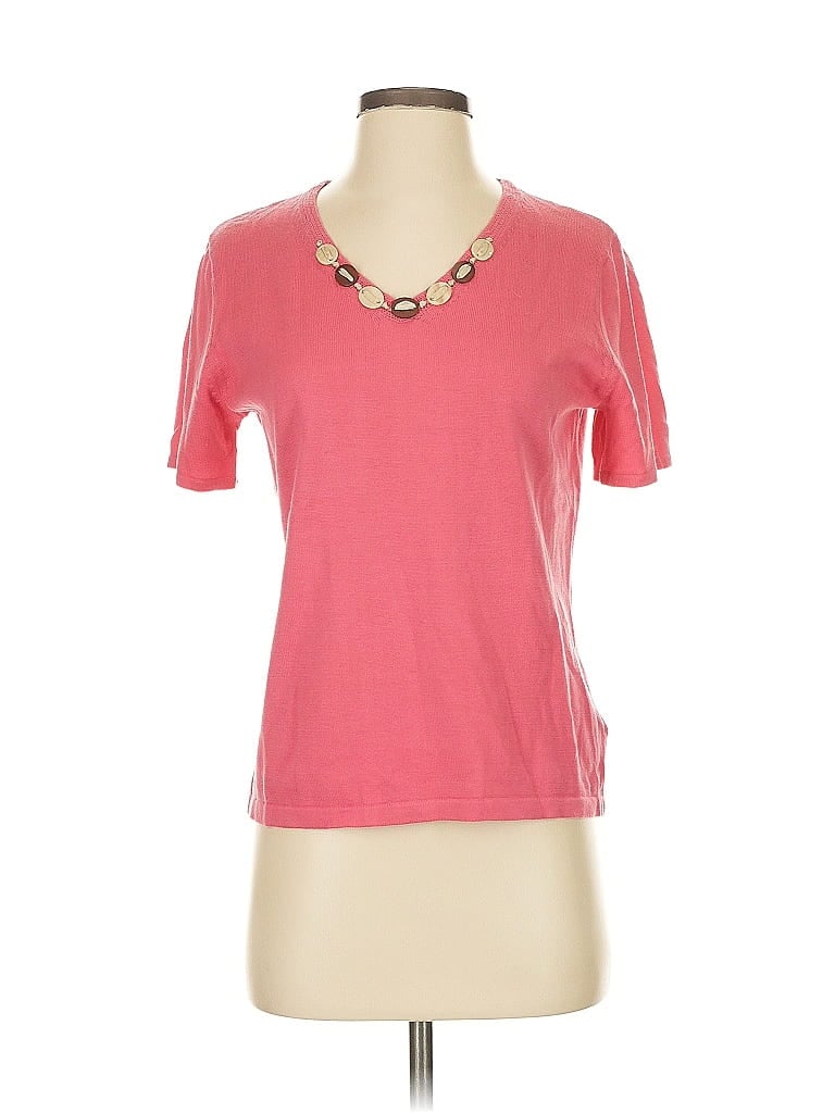 Kasper 100% Cotton Pink Short Sleeve Top Size S - photo 1