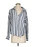 Sundry Stripes Blue Long Sleeve Blouse Size Sm (1) - photo 1