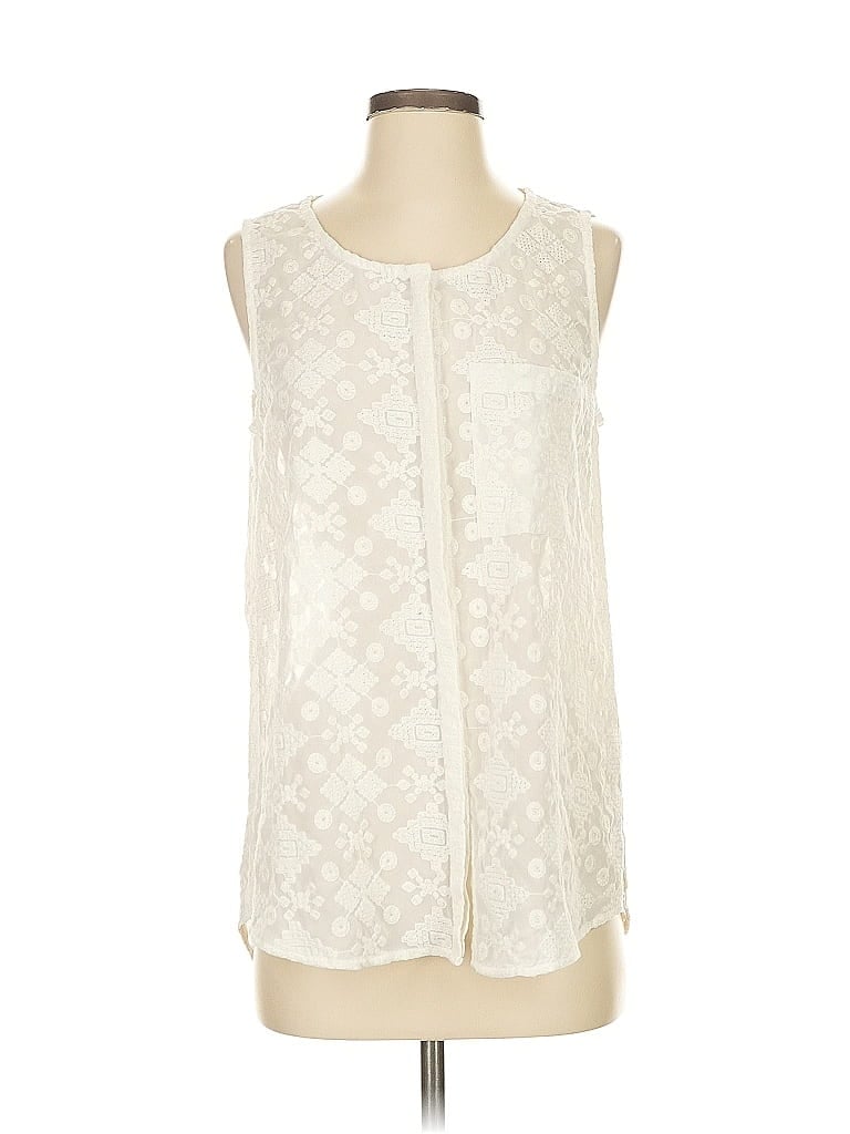 Pre-owned Pleione Sleeveless Blouse In White