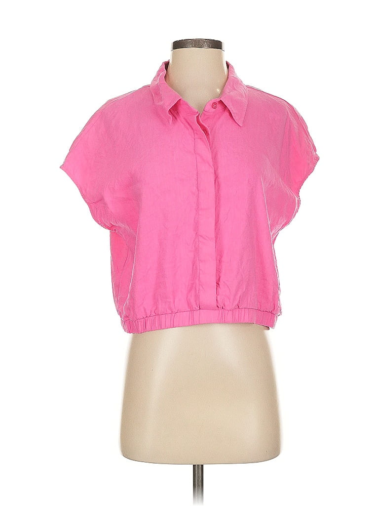 Pre-owned Monrow Short Sleeve Blouse In Pink