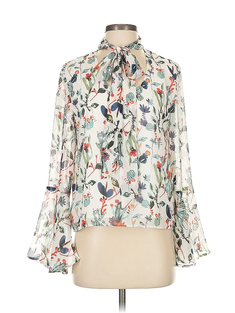 Blouse Walter Baker NANIELLE - Mauve Lilas, Manches Bishop - Taille M Neuve Avec étiquette