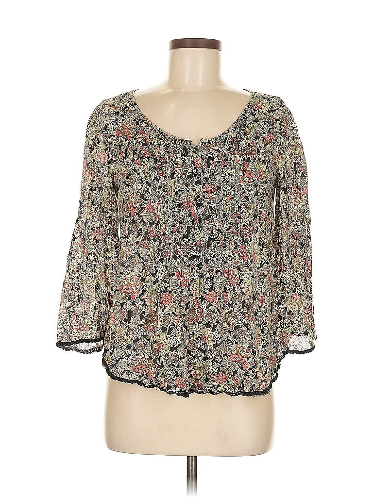 Denim & Supply Ralph Lauren 100% Cotton Gray 3/4 Sleeve Blouse Size M - photo 1