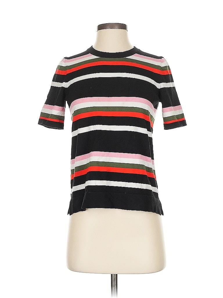 CATHERINE CATHERINE MALANDRINO Pre-owned Short Sleeve Top Black Mock Neckline Tops