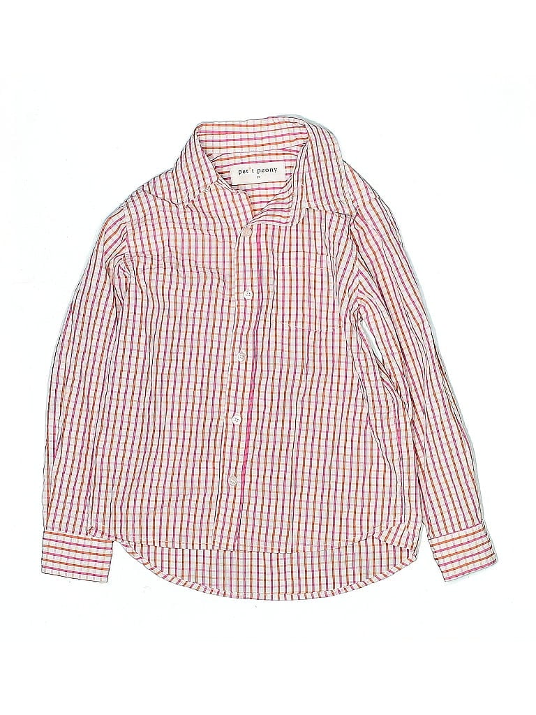 PETIT PEONY Pre-owned Kids' Long Sleeve Button Down Shirt In Orange