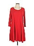 Soho JEANS NEW YORK & COMPANY Solid Red Casual Dress Size L - photo 1