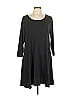 Soho JEANS NEW YORK & COMPANY Solid Gray Casual Dress Size L - photo 1