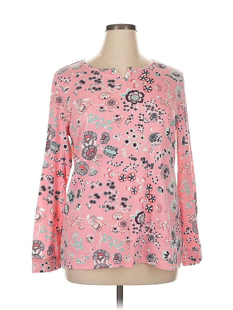 T by Talbots Pink Long Sleeve T-Shirt Size XL - photo 1