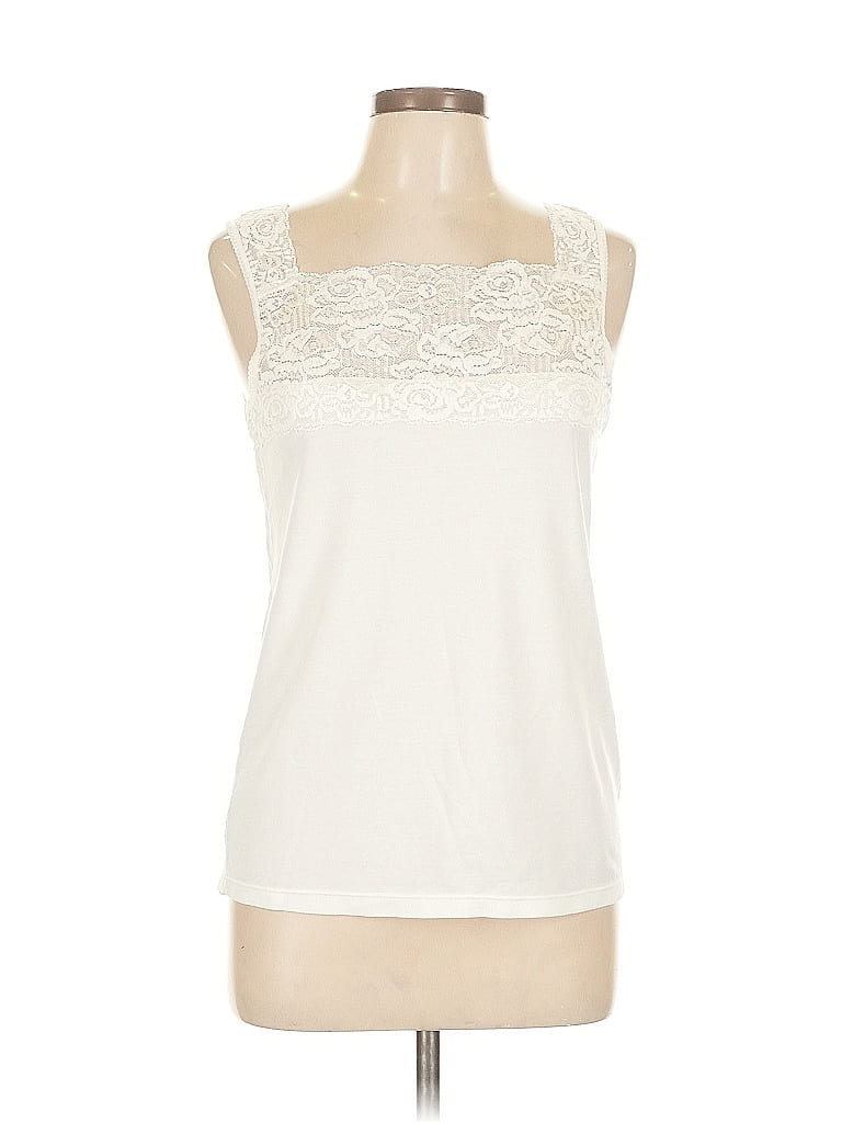 Cuddl Duds Ivory Sleeveless Blouse Size L - photo 1