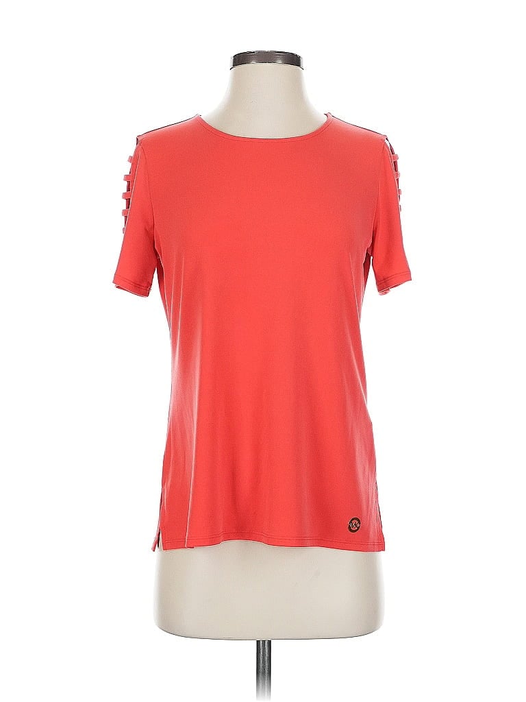 Click to view more detailed imagery on our partner's website Pre-owned Michael Michael Kors Short Sleeve Top Red Crew Neck Tops